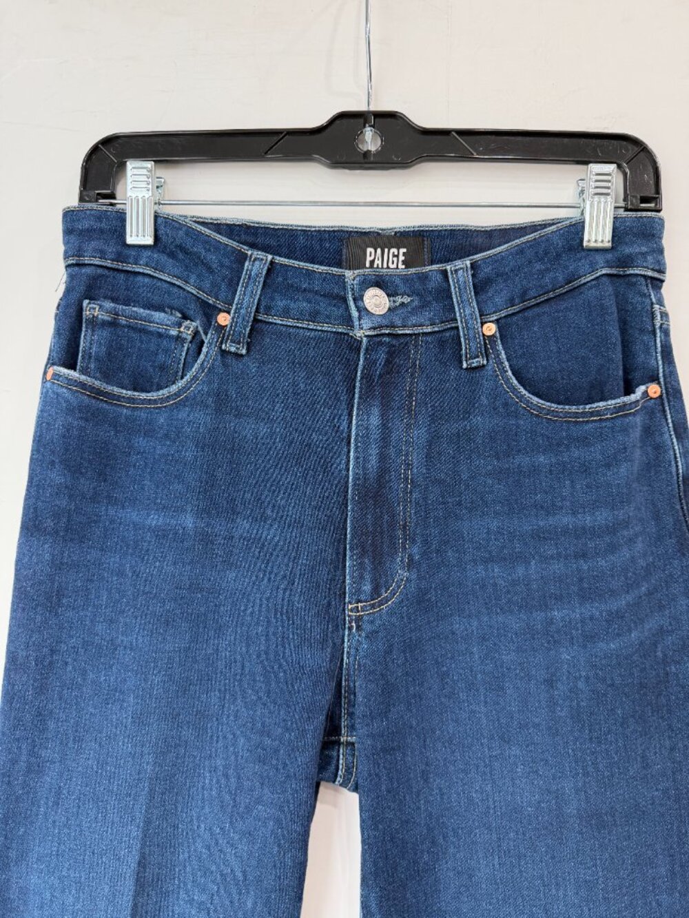 $249 NWT Paige Blue Marciella Marlow Skimmer Flare Denim Jean Pants 27/28.5" - Picture 3 of 9
